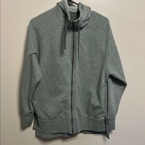 Nike Dri Fit Oversized Full Zip Hoodie Sweatshirt Women Medium Gray Sportswear